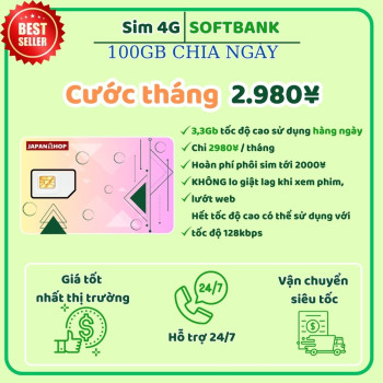 Sim data Softbank 100GB bán...